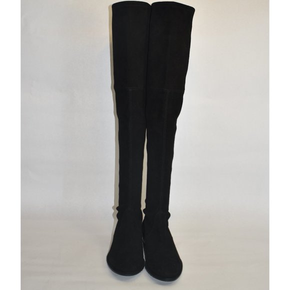 Stuart Weitzman Lowland Stretch Suede Over-the-Knee Boots Black Size 9 W - Picture 8 of 12